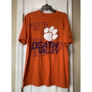 Nike‎ NCAA Clemson Tigers Death Valley Mens Size L Orange Graphic T-Shirt